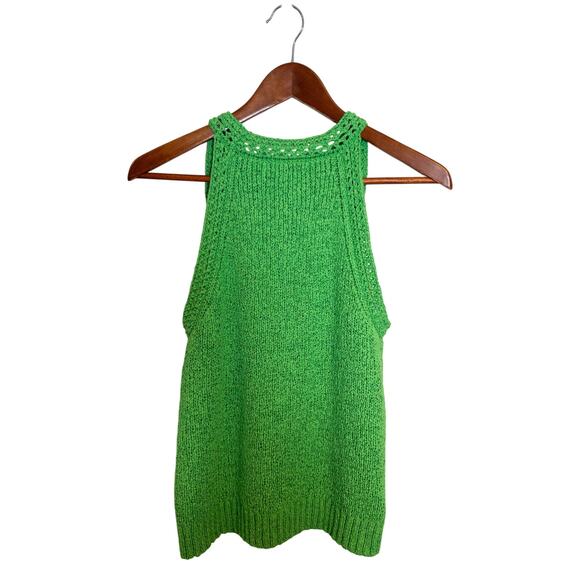 J.Crew High-Neck Kelly Green Textured Pointelle Sweater Tank Small - Picture 3 of 6
